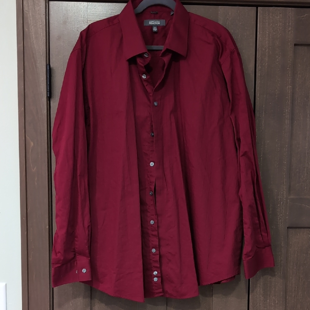 Kenneth Cole Reaction Men's Burgundy Button Down Shirt